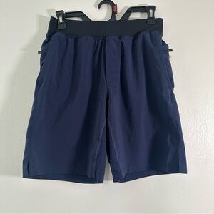 Fabletics Shorts Mens Small Blue Elastic Waist Running Zip Pockets Athletic